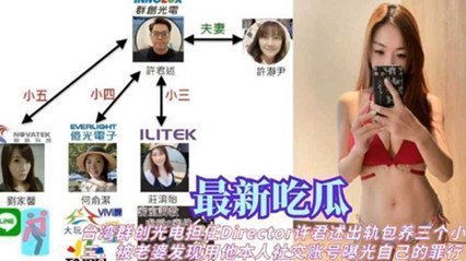 网爆吃瓜台湾群创光电许君述出轨包养三个小三被老婆发现被曝光